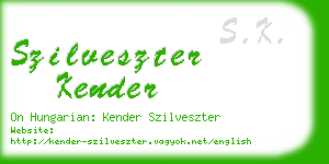 szilveszter kender business card